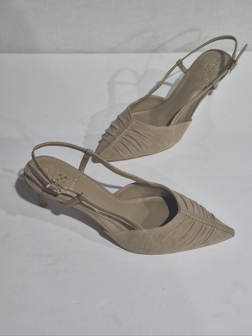 Vince Camuto Women’s Slingback Pointed Toe Heels in Taupe